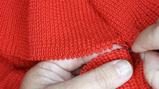 Как укоротить изделие, связанное полуфангом. смотреть онлайн