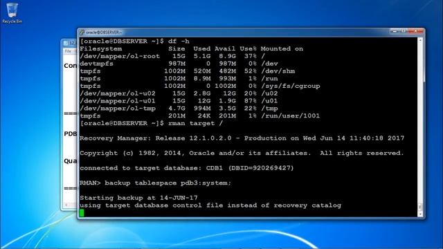 Oracle DB 12c - Backup in CDB & PDB смотреть онлайн