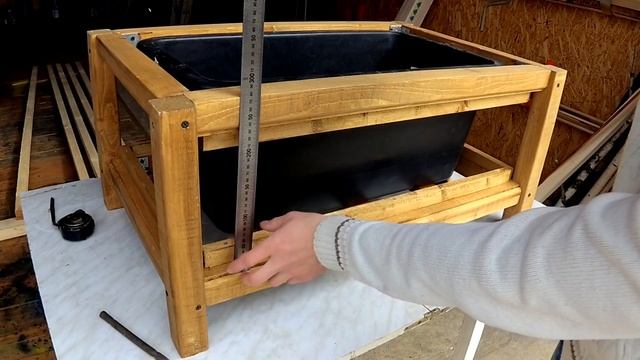 Прямоугольное кашпо своими руками. Подставка под цветы, клумба, корзина, цветник смотреть онлайн