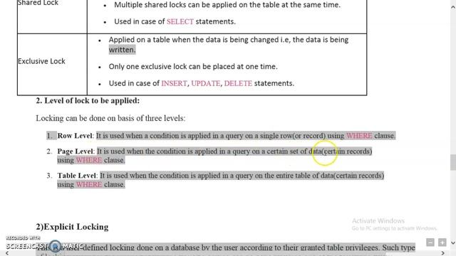 DBMS Security Locks in Sql module 3 смотреть онлайн