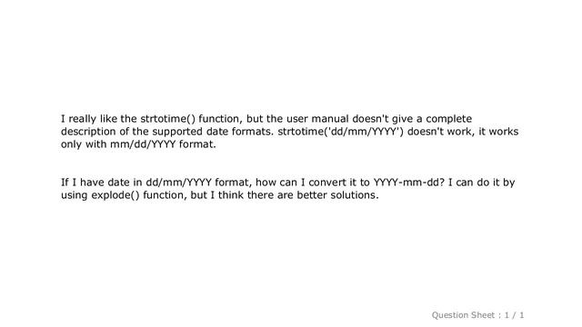 PHP : Strtotime() doesn't work with dd/mm/YYYY format смотреть онлайн