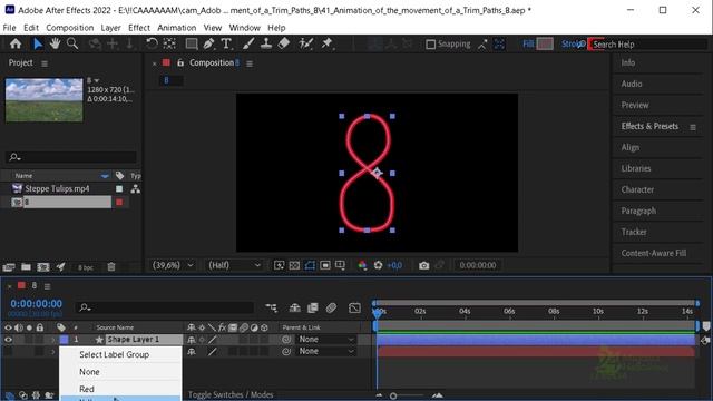 Анимация обводки в After Effects ♻️ Trim Paths Обрезать контуры ? БАЗОВЫЙ КУРС Анимации | Урок 41 смотреть онлайн