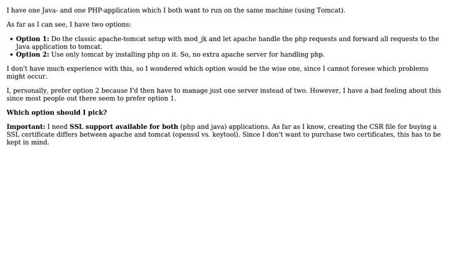 What's a good setup for running Java and PHP applications with SSL on the same server? смотреть онлайн