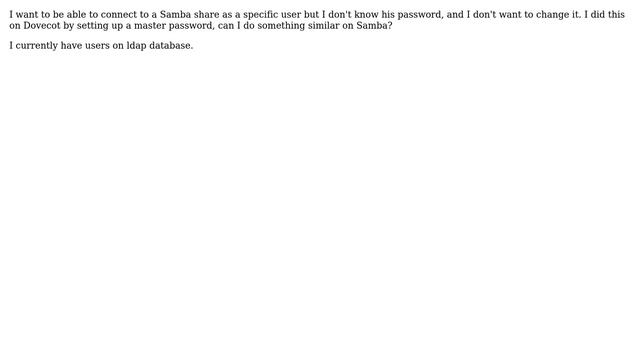 DevOps & SysAdmins: Can I setup a Samba master password? смотреть онлайн
