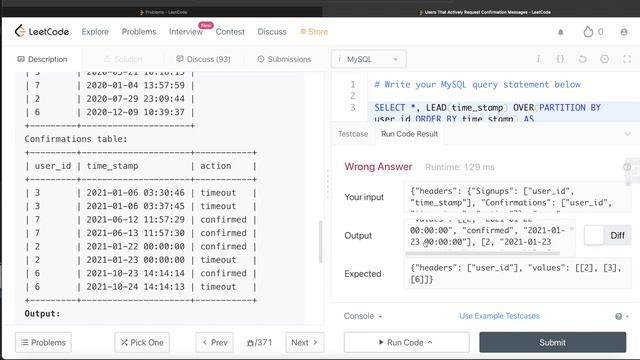 LeetCode 1939 "Users That Actively Request Confirmation Messages" Interview SQL Question Explanatio смотреть онлайн