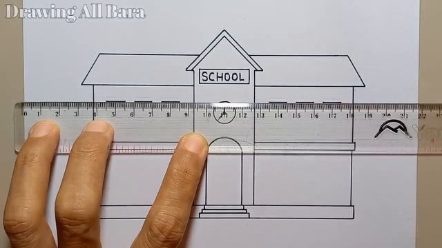 How to Draw an Easy School for Beginners | Drawing School смотреть онлайн