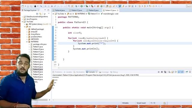 Java Star pattern program - 13 смотреть онлайн