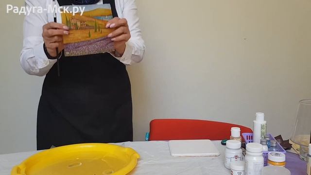 Мастер класс по декупажу. Подставка под блюдо. смотреть онлайн