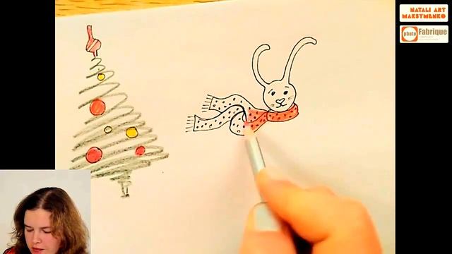 УКРАШАЕМ ОБОРОТ ОТКРЫТКИ  быстрый рисунок для всех