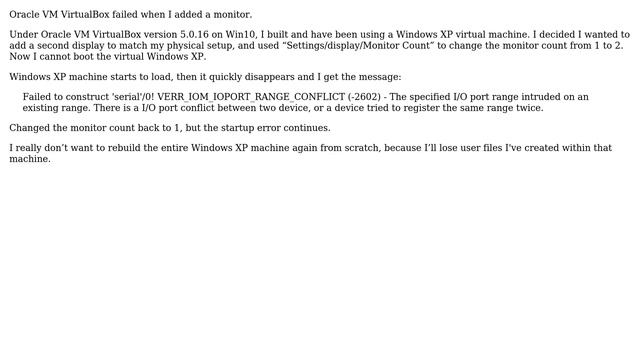 Windows XP failed after adding second virtual display on a VirtualBox VM смотреть онлайн