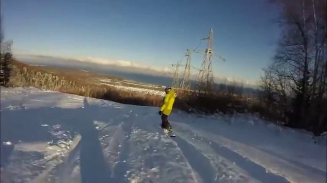 Байкал. Декабрь. Покатушки по свежему снегу на фоне Байкала. смотреть онлайн