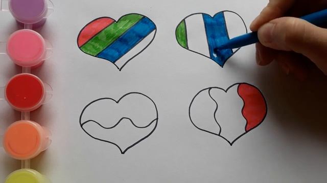 Раскраска. Учимся Рисовать. Легкие Рисунки. Рисуем Фломастерами. Как нарисовать Сердце. Рисуем Серд смотреть онлайн