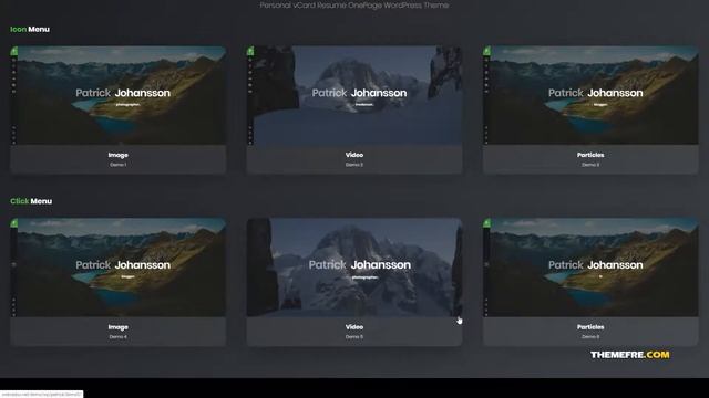 Patrick vCard One Page WordPress Theme vcard resume Build Website смотреть онлайн