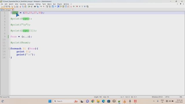 Perl Data Types - Array смотреть онлайн