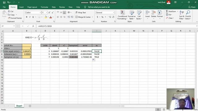 Membuat nilai hampiran Sin(x) pada deret Maclaurin dengan galat toleransi 0,00001 Menggunakan Excel смотреть онлайн