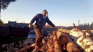 Просто пилю дрова электропилой ЧЕМПИОН 324N 18.