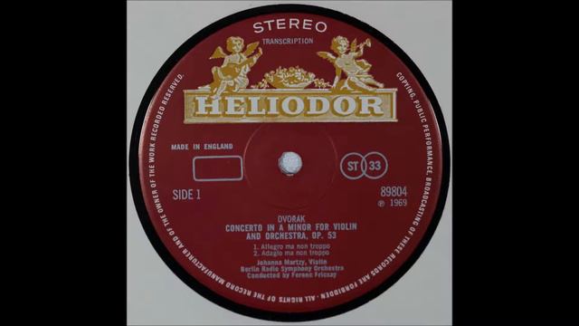 Dvorak, Violin concerto in A minor, Johanna Martzy,Violin смотреть онлайн
