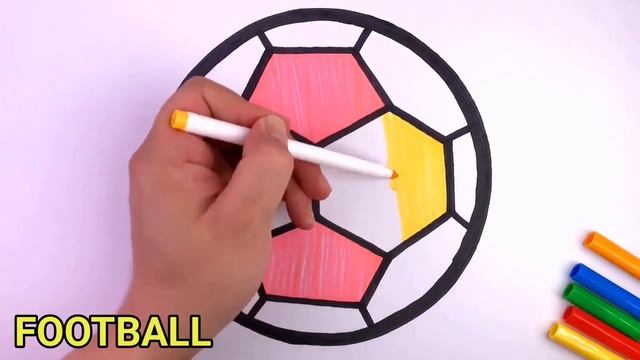 Easy Colourful Football Drawing | How To Draw Football | смотреть онлайн