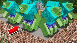 10000% ЗАЩИТА ОГРОМНЫМИ ЗОМБИ МУТАНТАМИ ОТ АРМИИ ГОЛЕМОВ И ЖИТЕЛЕЙ В МАЙНКРАФТ Minecraft Топовский