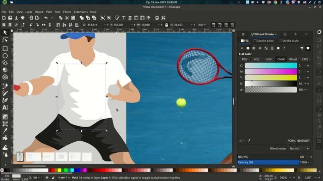 Made with Inkscape (Speed Art): How to draw vector athletes from photos смотреть онлайн