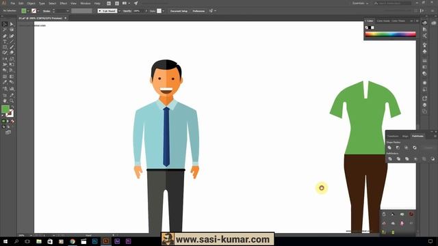 How to draw Simple flat design characters (office employees) in Adobe illustrator - Characters 01 смотреть онлайн
