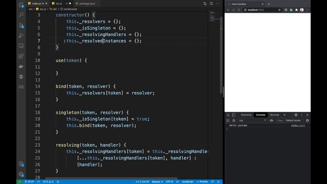 Реализация ServiceLocator или IoC Container в JavaScript. Dependency Injection смотреть онлайн