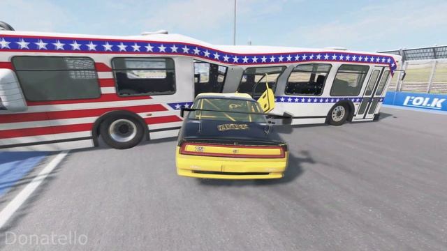 Легковые автомобили против большого автобуса-BeamNG.Drive смотреть онлайн