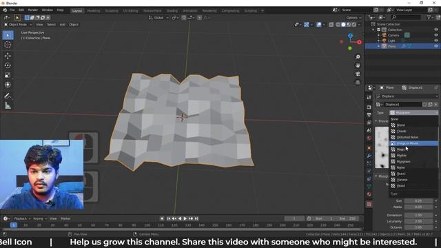 Displace Modifier | Blender Tutorial #19 #blender #blendertutorial #displacemodifier