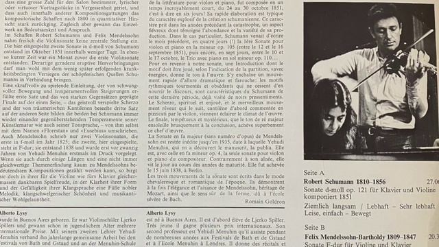 Alberto Lysy and Edith Fischer Mendelssohn sonata F major смотреть онлайн
