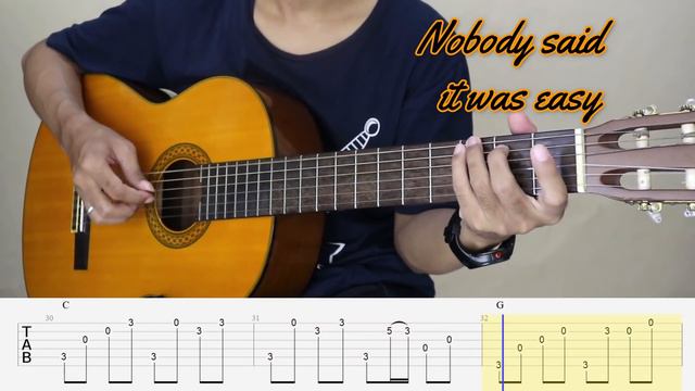 THE SCIENTIST - COLDPLAY - (Easy) Fingerstyle Guitar Tutorial TAB. смотреть онлайн