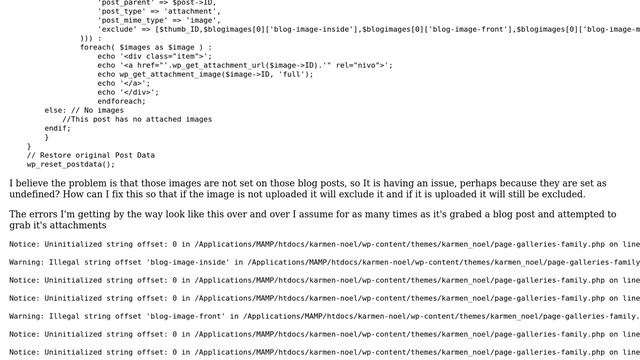 Wordpress: Weird string offset errors when displaying post attachments смотреть онлайн