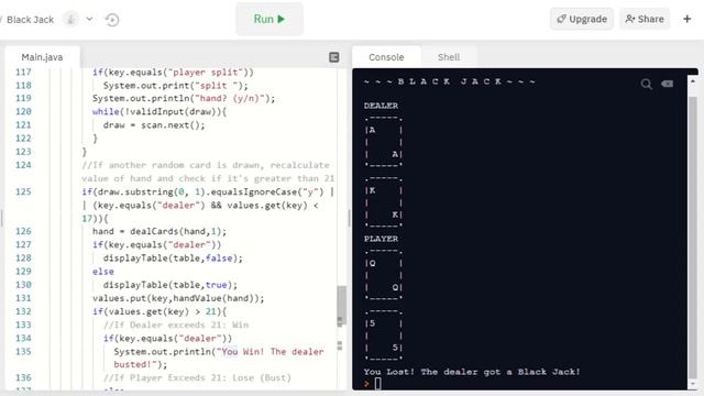 Repl.it Blackjack in Java! (Final Project) смотреть онлайн