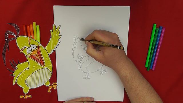 How To Draw Chuck from Angry Birds - Step By Step Drawing смотреть онлайн