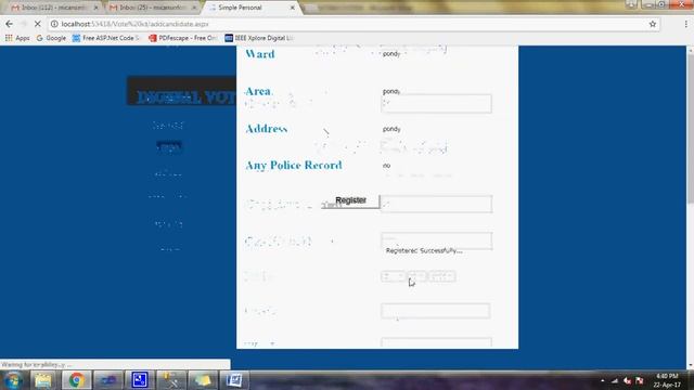 DIGITAL VOTING SYSTEM USING THUMB VERIFICATION -DOTNET ASSIGNMENT(ASP.NET) смотреть онлайн