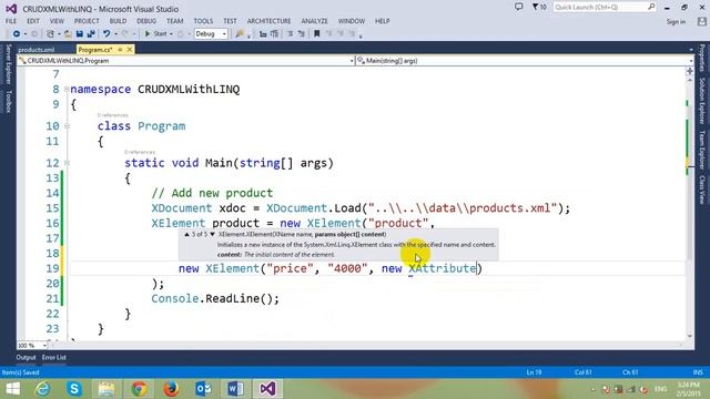 CRUD Operations using LINQ to XML смотреть онлайн