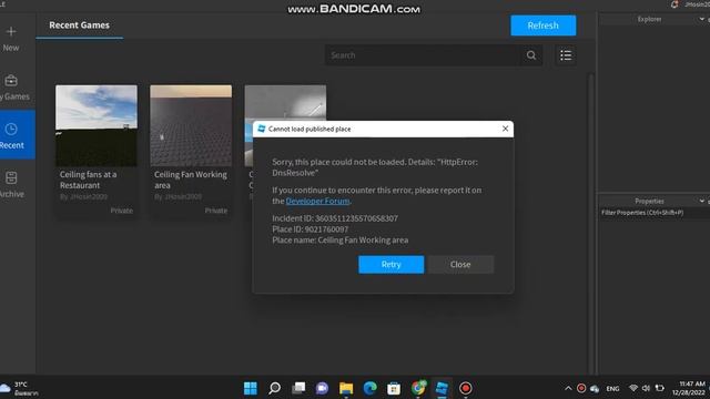 Roblox Studio have cannot load published place смотреть онлайн
