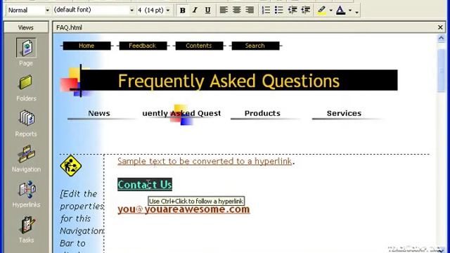 FrontPage Tutorial Creating Email Hyperlinks Microsoft Training Lesson 7.2 смотреть онлайн