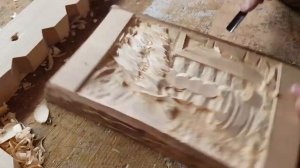 Мастер класс резьбы по дереву, композиция Банька".