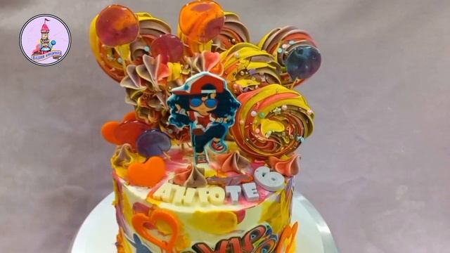 Малиновый торт на день рождения девочки в стиле Hip Hop ??? || Башня Кондитера смотреть онлайн