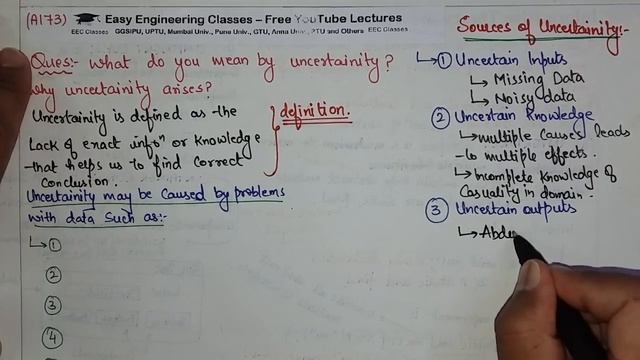 L11: Uncertainty in Artificial Intelligence | Sources of Uncertainty | AI Lectures in Hindi смотреть онлайн