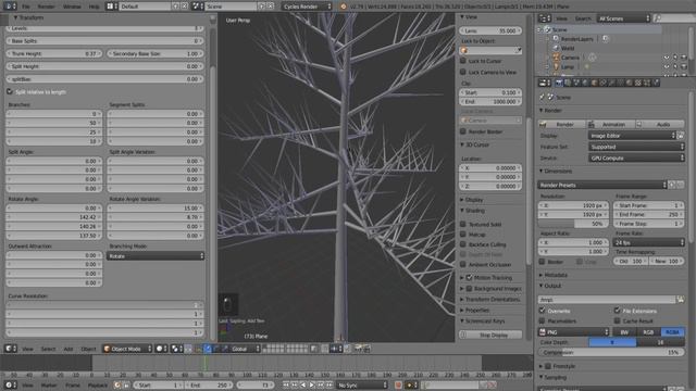 №61 Генерируем деревья в Blender sapling tree genrator смотреть онлайн