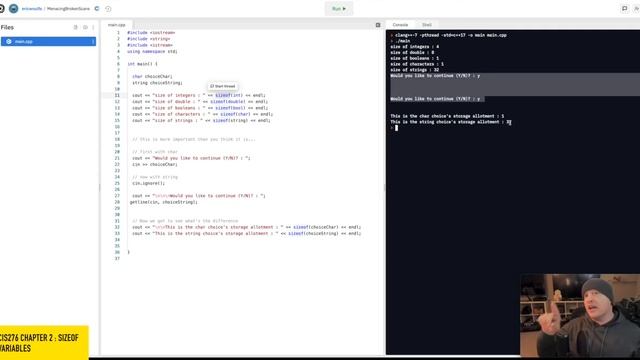 CIS276 Ch2 SizeOf Variables смотреть онлайн