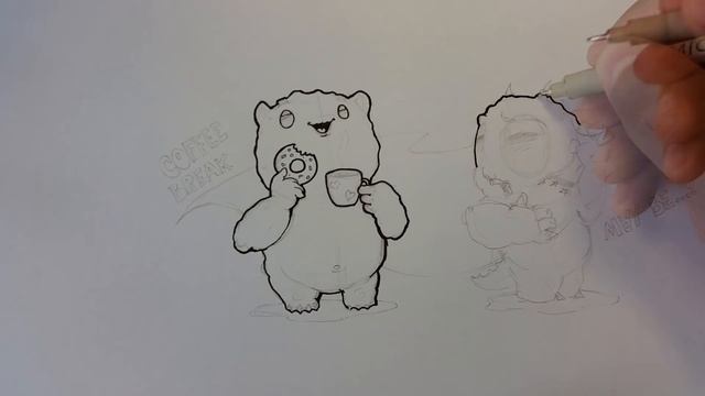 Рисунки карандашом и лайнером. Coffee break doodle monsters #3 смотреть онлайн