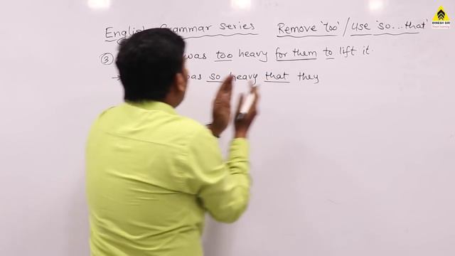 Remove "Too....to" | Use "So....that" | English Grammar Series | Dinesh Sir смотреть онлайн
