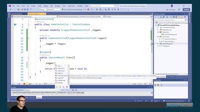 Appsettings.json logging: Enable and set LogLevel variables for ILogger смотреть онлайн
