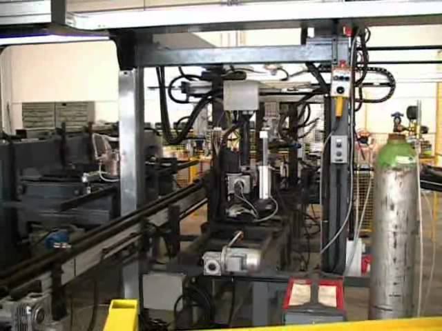 Линия для приварки резьбы к трубе - телескопическая стойка смотреть онлайн