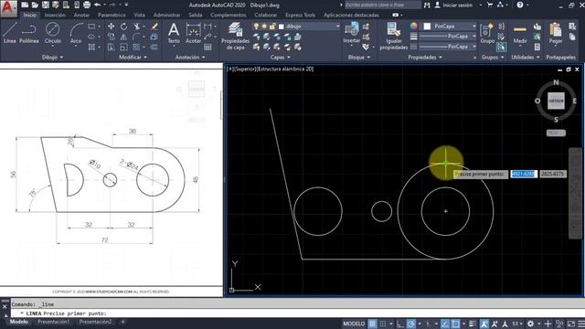 AutoCAD EJERCICIO 5. APRENDAMOS AUTOCAD DE UNA FORMA PRACTICA смотреть онлайн