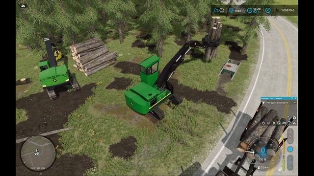 FS22?John Deere 2454 D?MACK Superliner X?SENNEBOGEN 850 E Gantry Logging?Loading the train with log смотреть онлайн