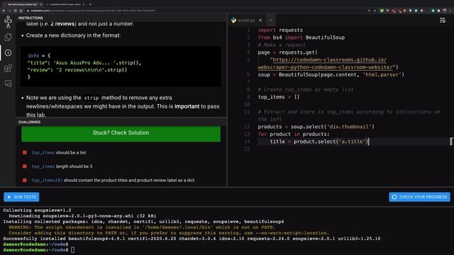 Web Scraping with Python & BeautifulSoup 4 Crash Course смотреть онлайн
